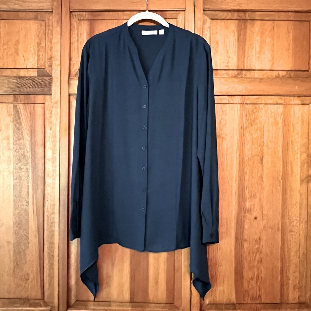 Susan Graver Long Sleeve Button Front Top Size 12